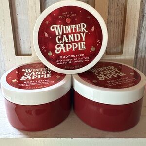 Bath & Body Works WINTER CANDY APPLE Body Butter Moisturizer 6.5oz Lot Of 3 New